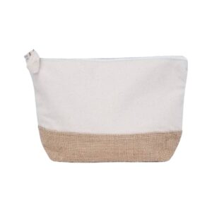 ASSENS - GRS-certified Recycled Cotton-Jute Zipper Pouch Natural
