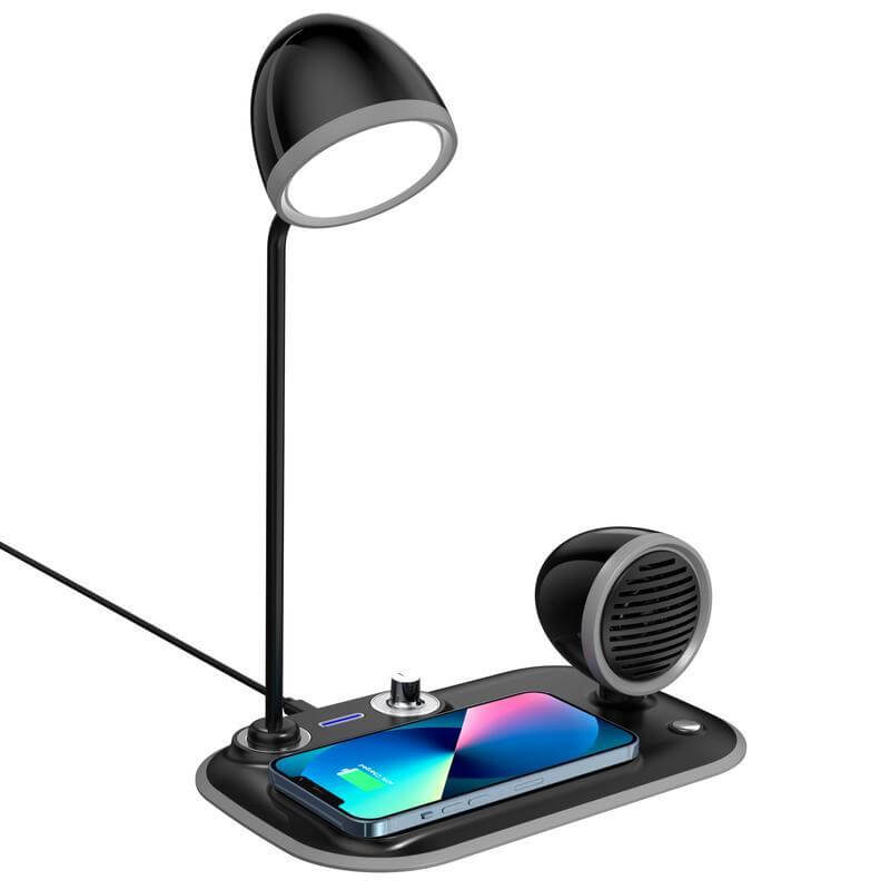 VEERE - @memorii 3 in 1 Wireless Charger Lamp with Speaker Black